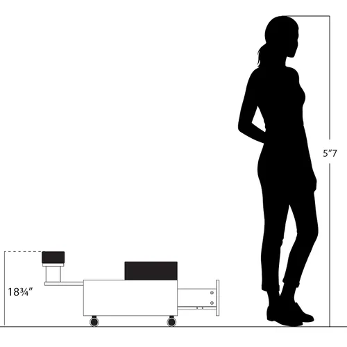 Miniatura 7 de AleraII - Carrito de pedicura con reposapiés, muebles de salón de belleza y spa, color gris