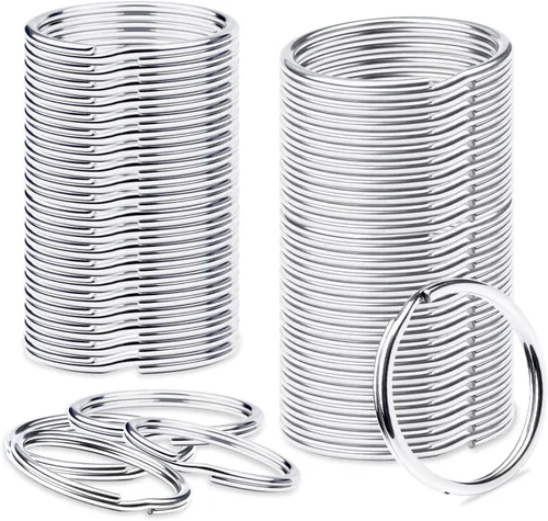 Miniatura 8 de Anillos divididos de acero inoxidable, llavero de metal de 1.1 pulgadas, anillos de llavero plateados a granel, llaveros redondos, anillos para 30
