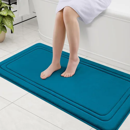 Miniatura 22 de Grandaily Alfombra de baño de espuma viscoelástica de 24 x 16 pulgadas, ultrasuave, antideslizante y absorbente, lavable a máquina, cómoda alfombra