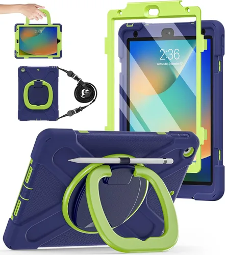 Miniatura 17 de BATYUE Funda para iPad de 9ª, 8ª y 7ª generación (funda resistente para iPad de 10.2 pulgadas 2021/2020/2019) con protector de pantalla, soporte