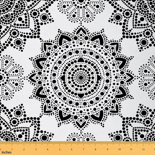Miniatura 42 de Tela con patrón Paisley de The Yard, tela de tapicería floral étnica boho para sillas y sofás, costura, tela impermeable de arte mandala abstracto