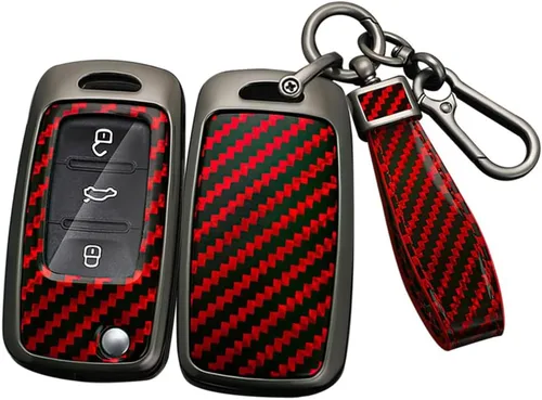 Miniatura 10 de ontto Funda para llavero de automóvil para Volkswagen Jetta Golf GTI Passat Polo Tiguan Atlas Touareg Beetle Flip Flip Llave plegable, soporte