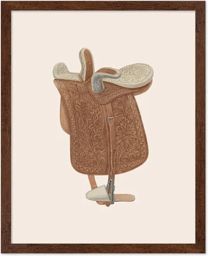 Miniatura 32 de Poster Master Póster vintage de cuero para silla de montar, estampado retro de vaquero, arte de silla de montar, diseño occidental, impresión