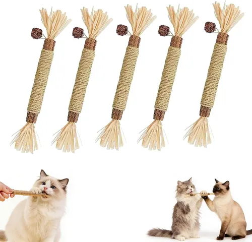 Miniatura 5 de Natural Silvervine Dental Sticks - Catnip Chew Toy, Interactive Teeth Cleaning Toy for Indoor Cats, Scratch Resistant, Boost Appetite & Relieve
