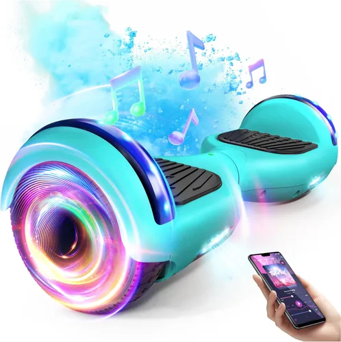 SISIGAD Scooter, 6.5" Flash Wheels & Corlorful LED Lights, All for Girls Boys Kids Ages 6+ D-green
