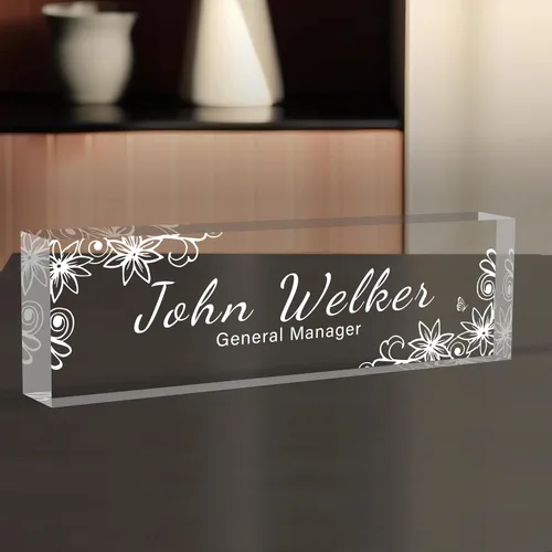 Miniatura 28 de Placa de Nombre Personalizada para Escritorio, Placa de Nombre de Escritorio Personalizada, Placa de Nombre Acrílica Personalizada para Oficina