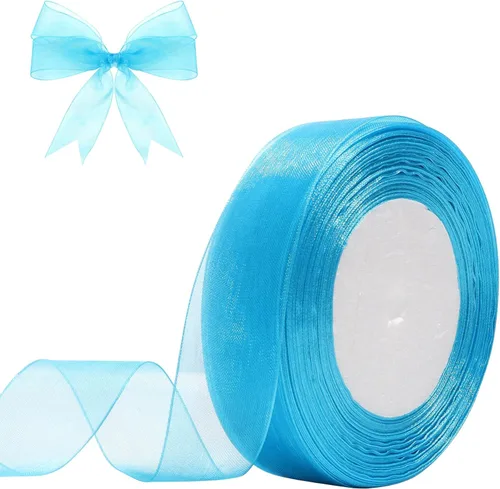 Miniatura 11 de Cinta de organza transparente de 3/4 de pulgada, 50 yardas, cinta de gasa para envolver regalos, decoración de Navidad, Halloween, ramo de boda