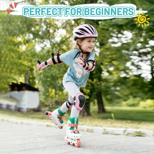 Miniatura 6 de SKT HP Patines en línea ajustables para niños de 3 a 8 años, patines ultraligeros para principiantes para niños y niñas, patines en línea pintables