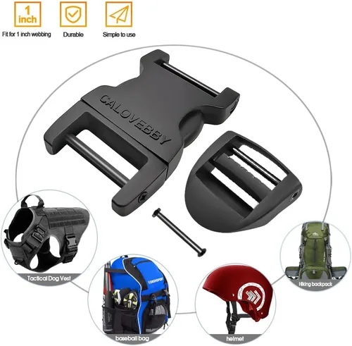 Miniatura 3 de Hebilla de liberación lateral rápida de 1 pulgada, clip ajustable sin costura, reemplazo de plástico para correas de nailon, cinturón de mochila 2-2