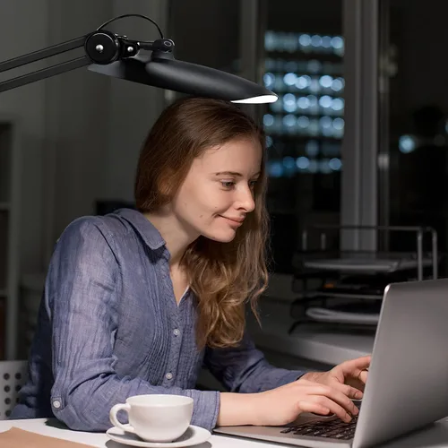 Miniatura 7 de Lámpara de escritorio LED de 20 pulgadas con abrazadera, luz de uñas ajustable CCT de 24 W regulable para escritorio, 120 LED de brazo giratorio