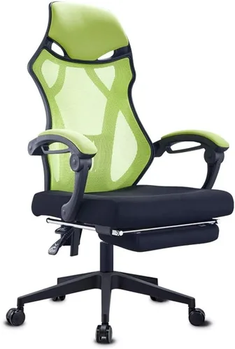 Miniatura 4 de Silla de oficina ergonómica de malla con respaldo alto, silla de escritorio, silla de malla con cojín grueso, suave y ajustable (negro)