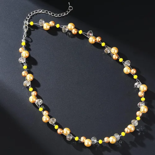 Miniatura 4 de Collar corto de turquesa con cuentas para mujer, joyería de moda con perlas y cuentas de cristal, regalos de cumpleaños para mujer