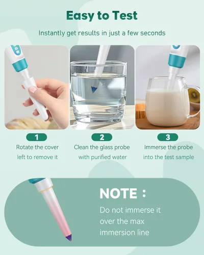 Miniatura 2 de Pawfly Medidor de pH digital para alimentos Probador de pH de alta precisión para masa madre y pan, medidor de pH de alimentos para fermentación