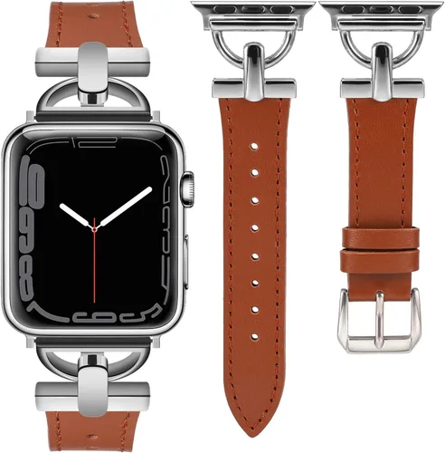 Miniatura 15 de Wearlizer Correa de cuero compatible con correas de Apple Watch para mujeres de 1.614 in, 1.575 in, 1.496 in, 1.929 in, 1.811 in, 1.772 in, 1.732