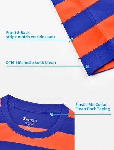 Miniatura 5 de Zengjo - Camiseta de manga corta a rayas para hombre