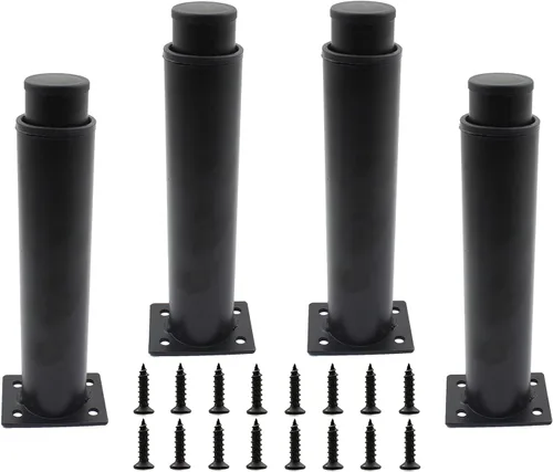 Miniatura 9 de Paquete de 4 patas ajustables para muebles, patas de soporte de acero inoxidable, patas de repuesto resistentes para sofá, mueble de TV, sofá, mesa