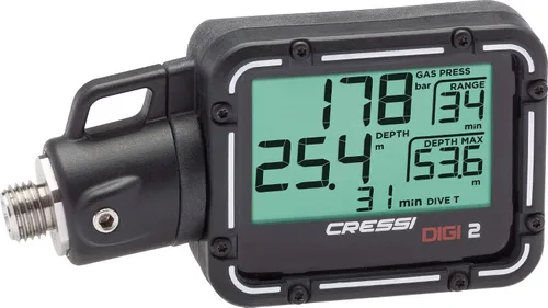 Miniatura 2 de Cressi Scuba Diving Pressure Gauge and Depth Gauge - Easy to Read and Carry - Digi2: Made in Italy Negro