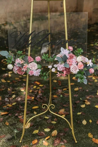 Miniatura 5 de YYHUAWU Flores Artificiales Juego de Caja Combinada Color Degradado Flor Hoja con Tallos para Ramos de Boda DIY Centros de Mesa Baby Shower Fiesta