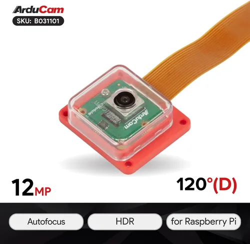 Miniatura 2 de Arducam Para Raspberry Pi Cámara Módulo 3 Amplio, 120 ° (D) IMX708 Autofocus Pi Cámara V3 con funda, viene con 5.9 in 15-22 Pin y 22-22 Pin Cable FFC