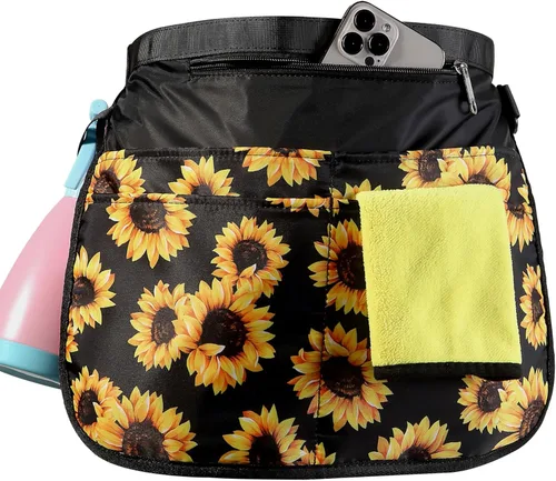 Miniatura 12 de Bafelia Delantal Organizador de Limpieza de Tamaño Pequeño para Mujeres con 5 Bolsillos, Suministros de Limpieza Profesionales Impermeables