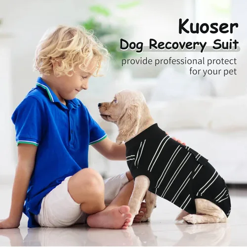 Miniatura 8 de Kuoser - Traje de recuperación para cirugía de perro, traje de recuperación suave y transpirable para perros, para esterilización femenina