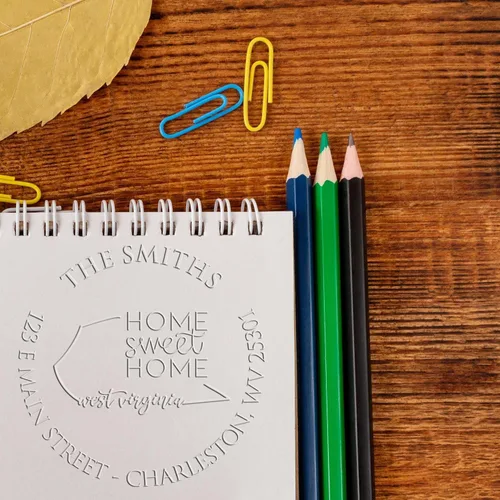 Miniatura 14 de Sello en relieve de dirección personalizado para nuevos propietarios de viviendas, sello redondo de 1-5/8 para dirección de casa, estampado