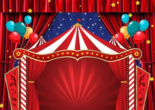 Miniatura 3 de Cortina roja de estrellas para fotografía de recién nacidos, suministros de vinilo de 7 x 5 pies, gran parte superior de circo, carnaval, fiesta
