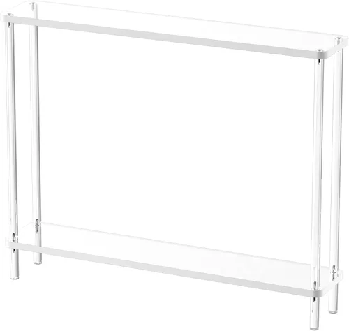 Miniatura 8 de Mesa consola estrecha de acrílico para entrada, 7.6 pulgadas de profundidad x 39.4 pulgadas de ancho x 31.5 pulgadas de alto, patas cilíndricas