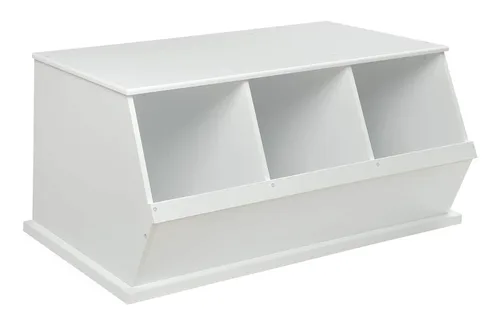 Miniatura 15 de Badger Basket Organizador apilable de almacenamiento de juguetes de tres cubos - gris