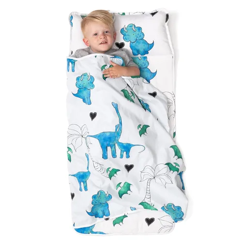 Miniatura 15 de JumpOff Jo Colchoneta de siesta extra larga para niños - Cómoda colchoneta de descanso para niños con almohada extraíble y manta ultra suave