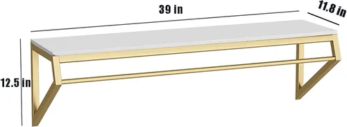 Miniatura 2 de Modern Simple - Estante de exhibición de metal resistente para hombres y mujeres, perchero de pared con madera, riel para ropa, toallero para colgar