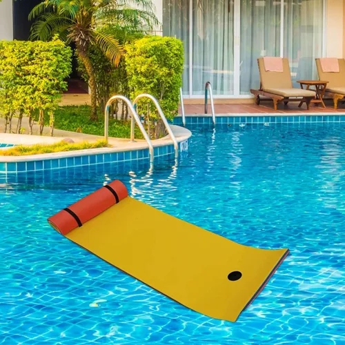 Miniatura 5 de Manta flotante de agua, 3 capas de espuma XPE de alta densidad, colchón flotante, colchón flotante de espuma para playa, verano, piscina