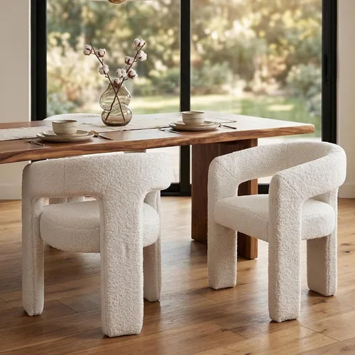 Miniatura 28 de HNY Silla moderna de cocina y comedor de estilo barril, silla de acento tapizada en cuero sintético PU con brazo, silla de lado de 47 cm de ancho