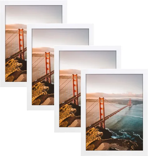 Miniatura 15 de Golden State Art, Marco de fotos de 8 x 24 pulgadas, madera maciza negra con vidrio templado, marco de 8 x 24 pulgadas para pared de galería