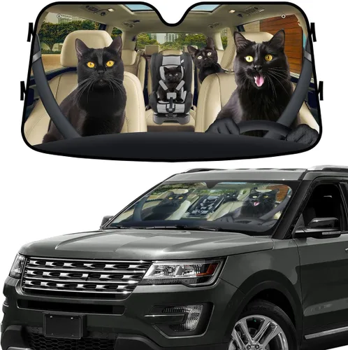 Miniatura 25 de GENANY - Cubierta de parabrisas de flamenco para automóvil, SUV, camión (55 x 30 pulgadas), protector térmico plegable, persianas para ventanas