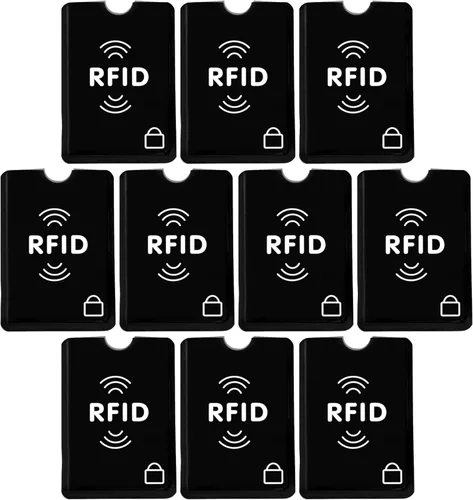 Miniatura 16 de SaiTech IT Juego de 10 fundas de bloqueo RFID, la mejor manera de proteger tus tarjetas del robo electrónico, diseño duradero, ligero y compacto