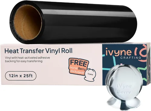 iVyne, Rollo de vinilo de transferencia de calor, láminas de vinilo termotransferibles para Cricut, vinilo de prensa de calor para camisetas, gorras