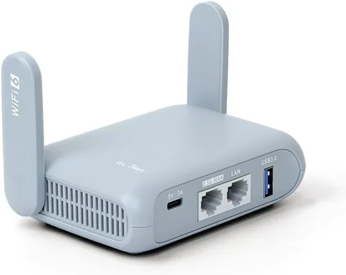 GL.iNet GL-MT3000 (Beryl AX) - Router portátil de viaje, Wifi 6 de bolsillo inalámbrico 2.5G, routers VPN portátiles WiFi para viajes, enrutadores