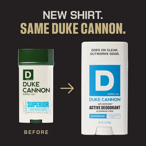 Miniatura 2 de Duke Cannon - Desodorante sin aluminio para hombres, defensa del aire, agua dulce + cítricos, 3 onzas, fórmula de larga duración, deslizamiento