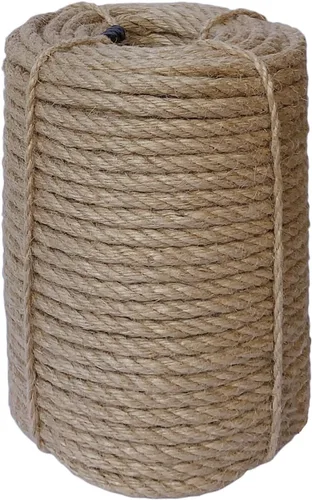 Miniatura 9 de Cuerda de yute de 0.236 in, cuerda trenzada de yute de 164 pies, cuerda gruesa y resistente para obras de arte, agrupación, decoración del hogar