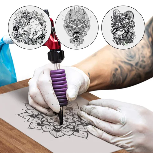 Miniatura 4 de Gospire 10 piezas de piel de práctica de tatuaje en blanco 8x6 piel práctica tatuaje piel hoja de práctica para principiantes y artistas