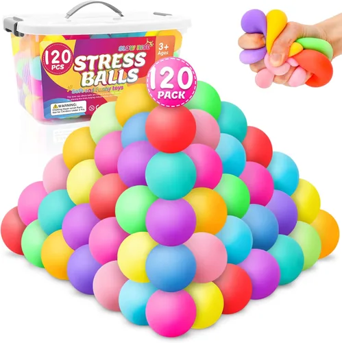 Miniatura 15 de Paquete de 8 pelotas antiestrés de aumento lento, bolas antiestrés para niños y adultos, juguetes elásticos para aliviar la ansiedad, terapia