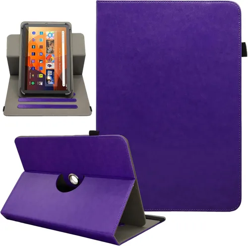 Miniatura 29 de Funda universal para tablet Android de 10 y 10.1 pulgadas, Dluggs de piel sintética con rotación de 360 grados, soporte multiángulo