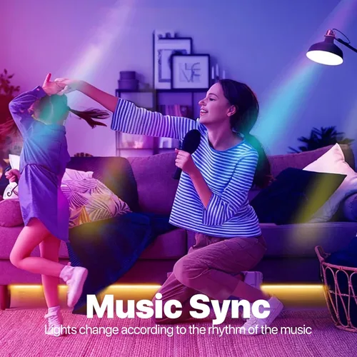 Miniatura 9 de ORALUCE Bombilla inteligente compatible con Alexa y Google Home, bombilla LED A19 E26 equivalente a 60 W, WiFi de 2.4 GHz y Bluetooth que cambia