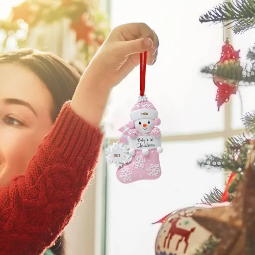 Miniatura 4 de Adornos de Navidad personalizados, nombres de familia, decoración de Navidad, decoración colgante de árbol, adorno de bendición de Feliz Navidad