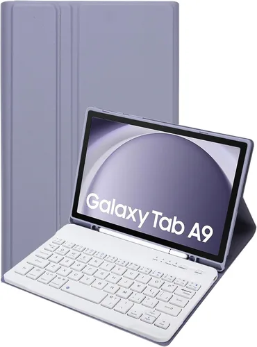 Miniatura 5 de Funda de teclado para Samsung Galaxy Tab A9 de 8.7 pulgadas 2023, teclado desmontable con soporte para lápiz, funda protectora para tablet Tab A9