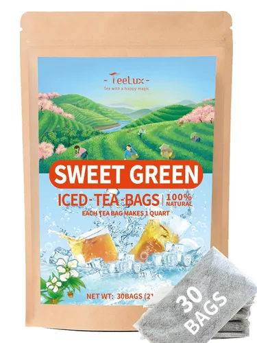 Miniatura 32 de TeeLux Bolsas de té verde menta, té verde con menta, menta verde y citronela, con cafeína, 100% real y natural, 100