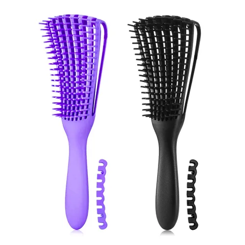 Cepillo para el cabello, cepillo desenredante para cabello afroamericano/africano texturizado 3a a 4c rizado