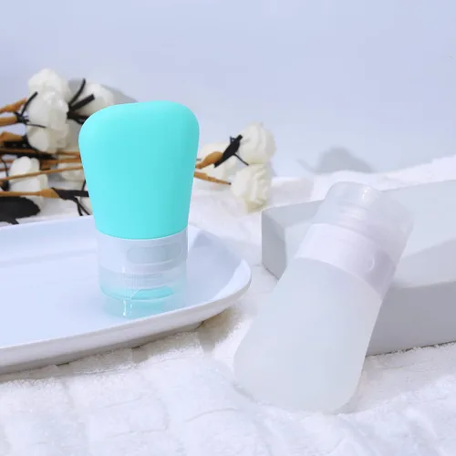 Miniatura 4 de 2 botellas de viaje de silicona, recipientes de viaje recargables a prueba de fugas de 1.3 onzas con bolsa de transporte transparente, botellas