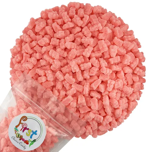 FirstChoiceCandy Fun Sour Gummy Bears (2 libras (paquete de 1), fresa rosa ácida)
